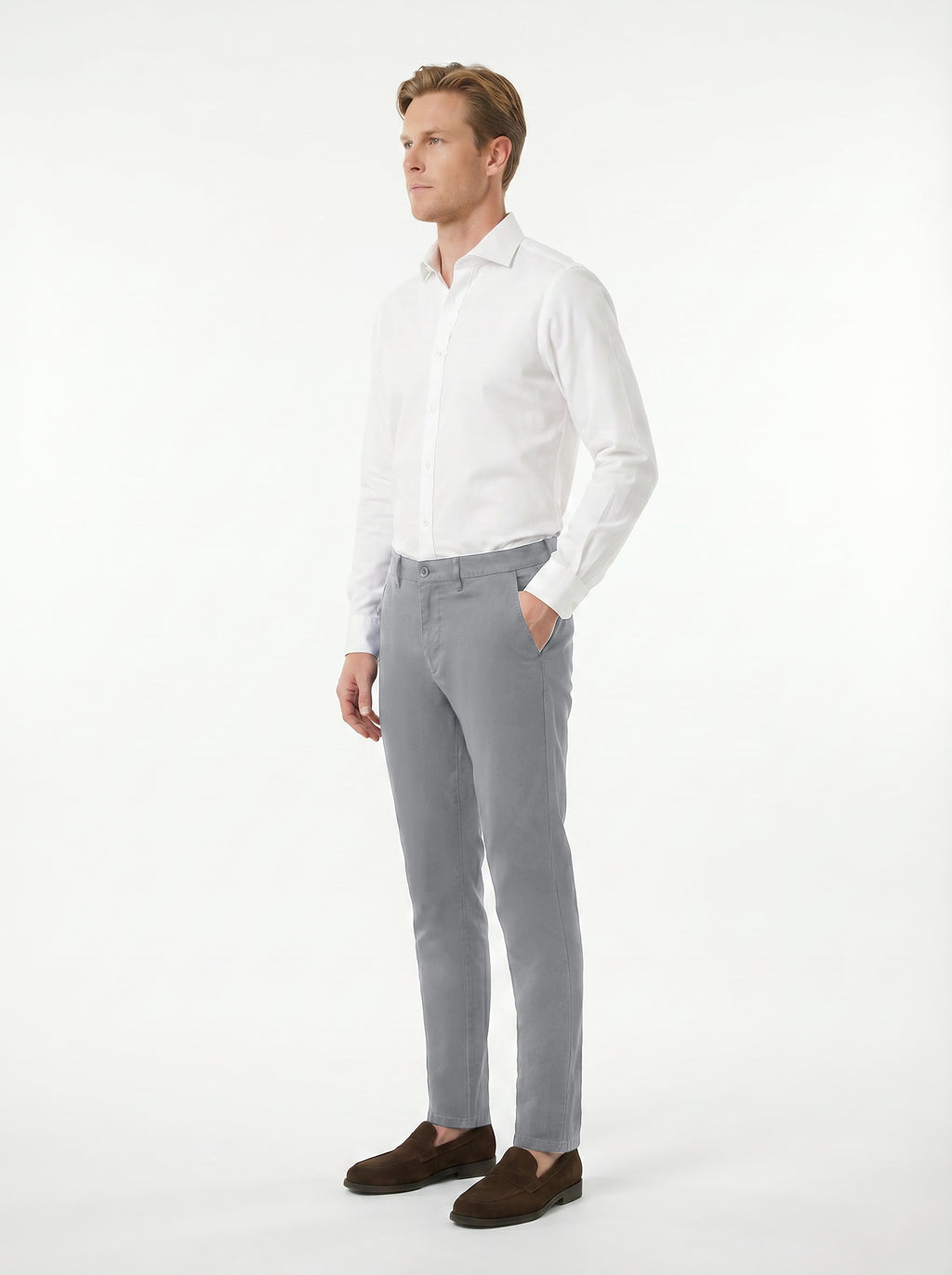 Modern Chino - Pant Lyocell Cotton Spandex - Grey Sky