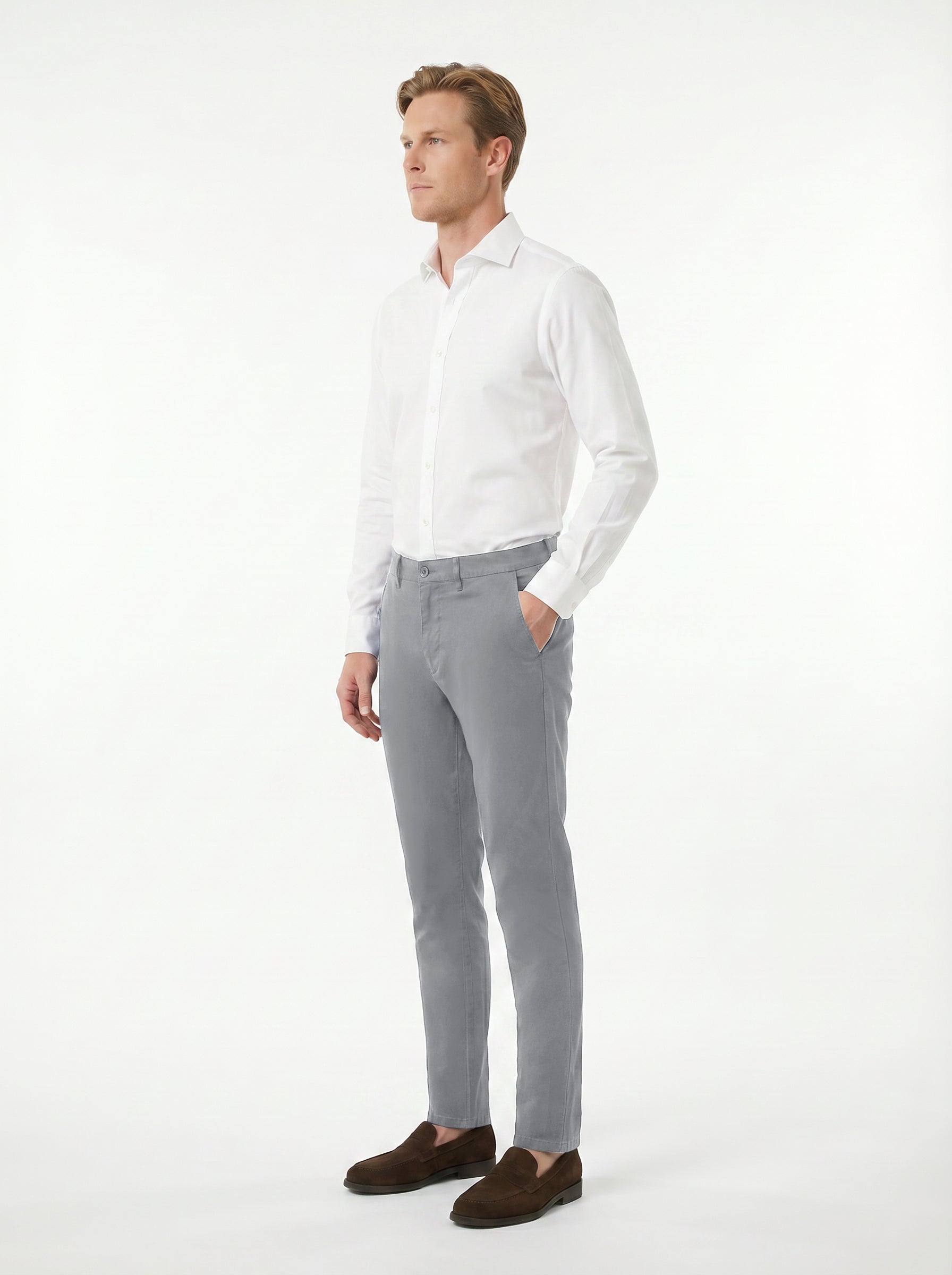 Modern Chino - Pant Lyocell Cotton Spandex - Grey Sky