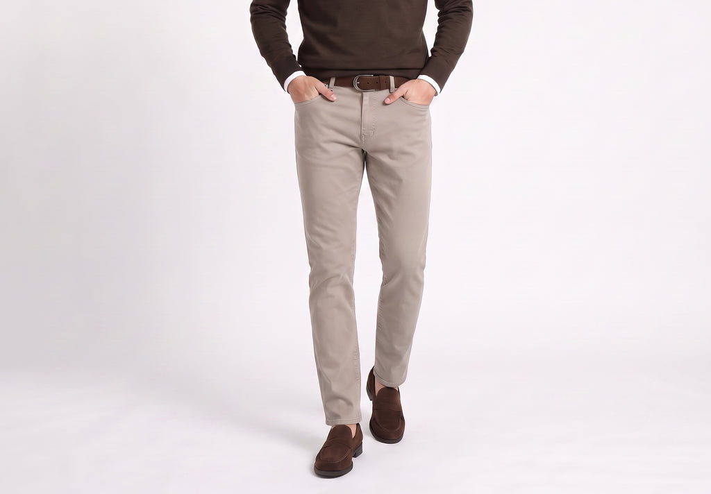 Tomasso 5 Pocket Lyocell Cotton Spandex-khaki