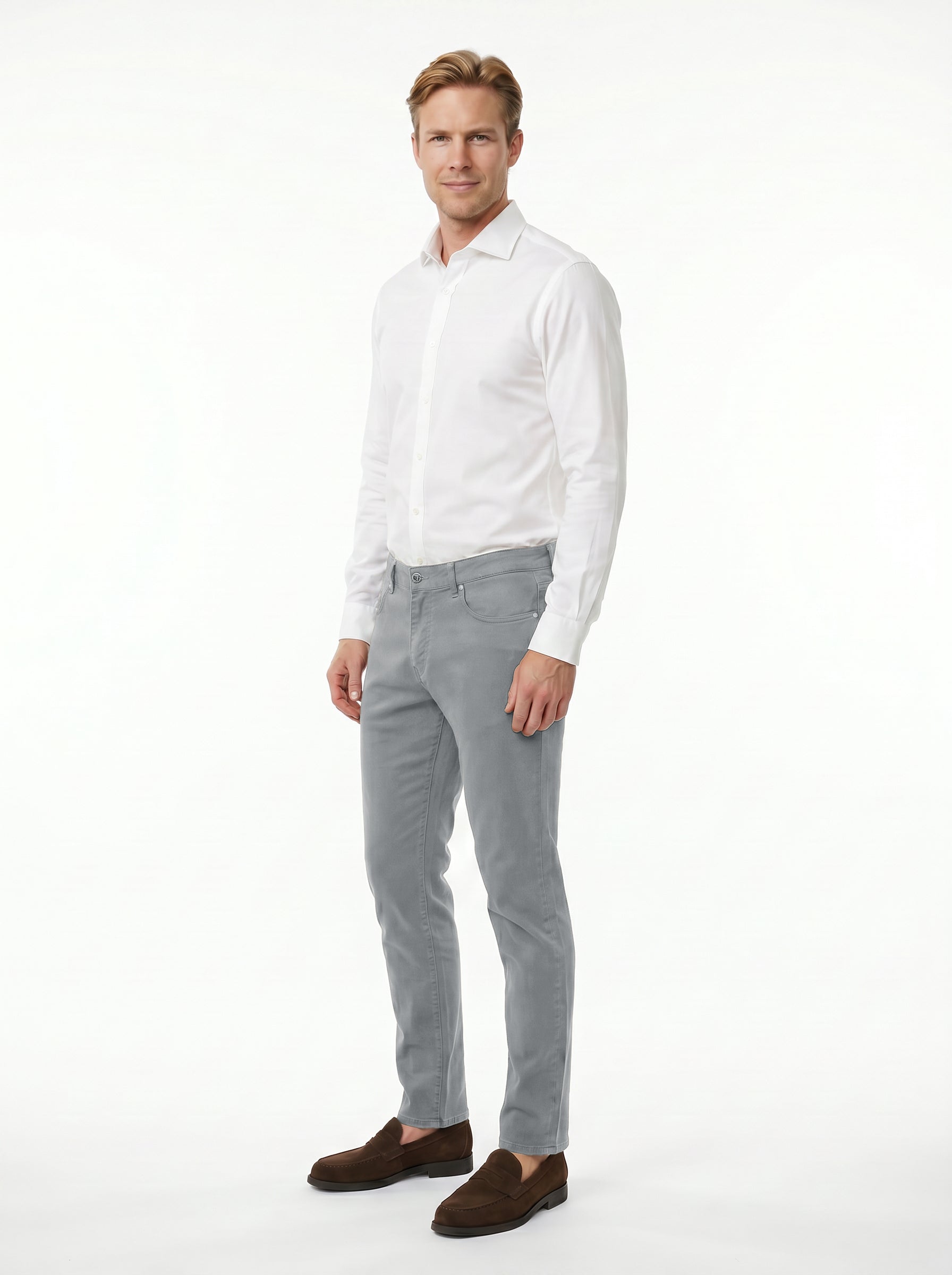 5 Pocket Pant Lyocell Cotton Spandex - Grey Sky