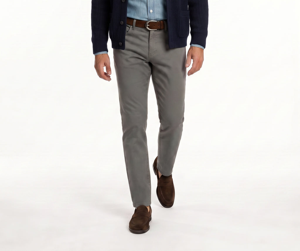 Tomasso 5 Pocket Pant Cotton Spandex - Medium Grey