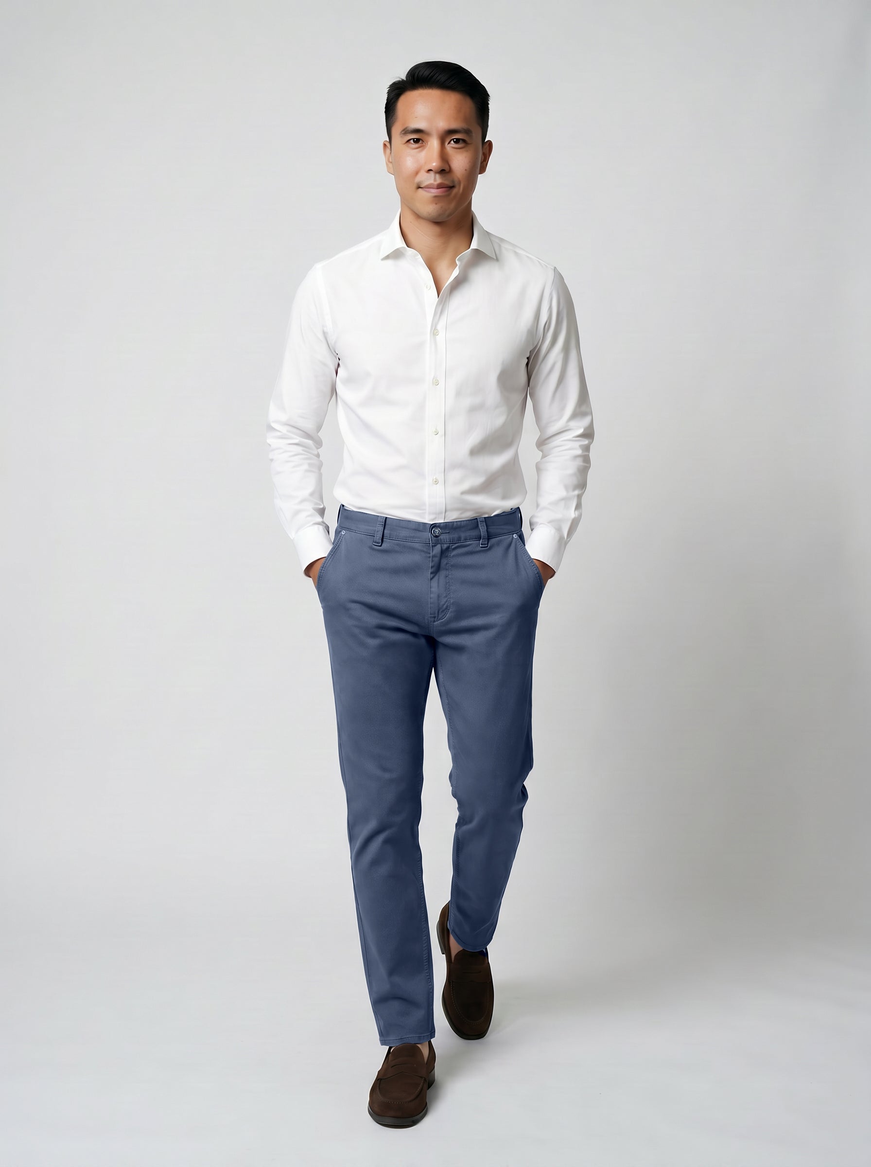 Hybrid Pant Lyocell Cotton Spandex - Blue Dust