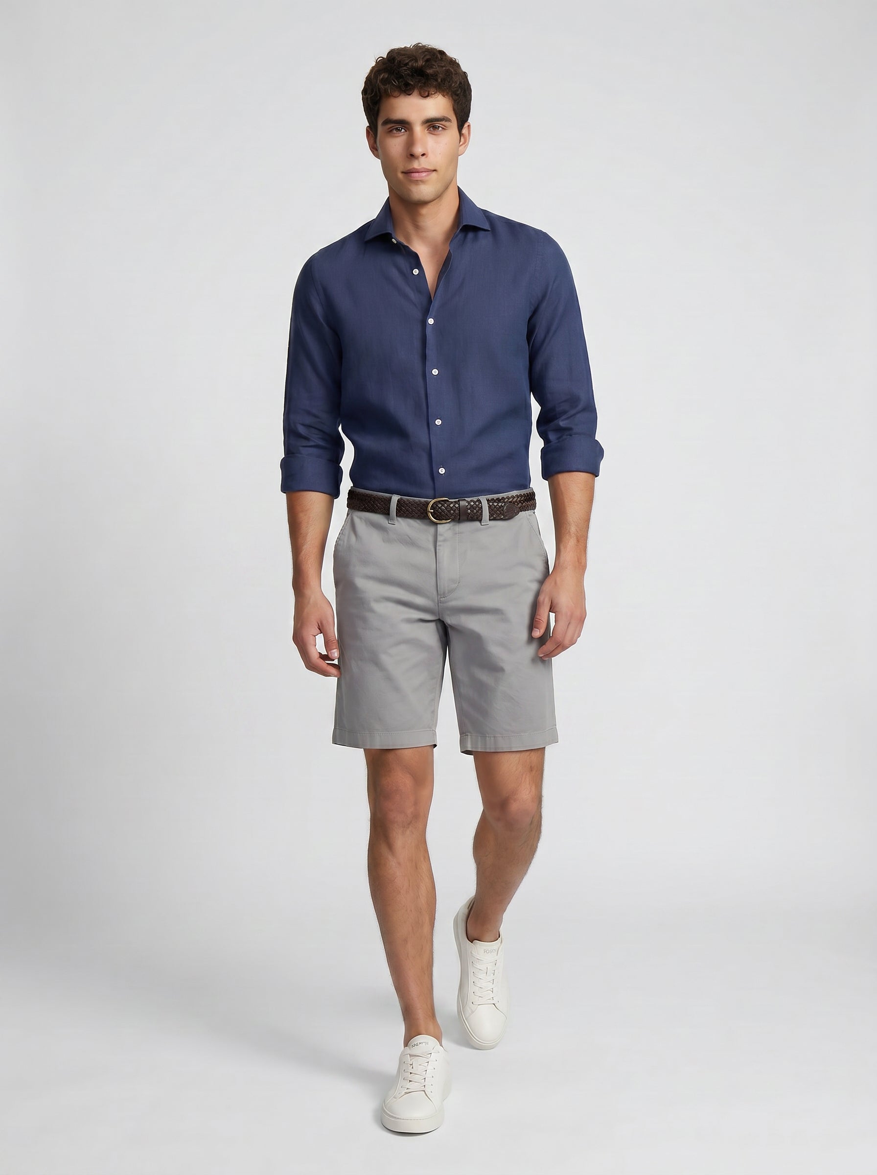 Forte Short Cotton/Linen/Spandex Grey Sky