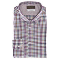 Wine Gingham Performance Sport Shirt - Thomas Dean & Co