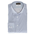 Blue  Mini Paisley Performance Sport Shirt - Thomas Dean & Co