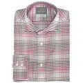 Big & Tall Wine Check Button Down Sport Shirt - Thomas Dean & Co