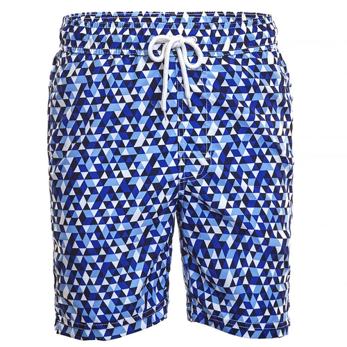 Blue Geo Print Board Short - Thomas Dean & Co
