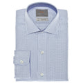 Small Boys Blue Dobby Solid Button Down Shirt - Thomas Dean & Co