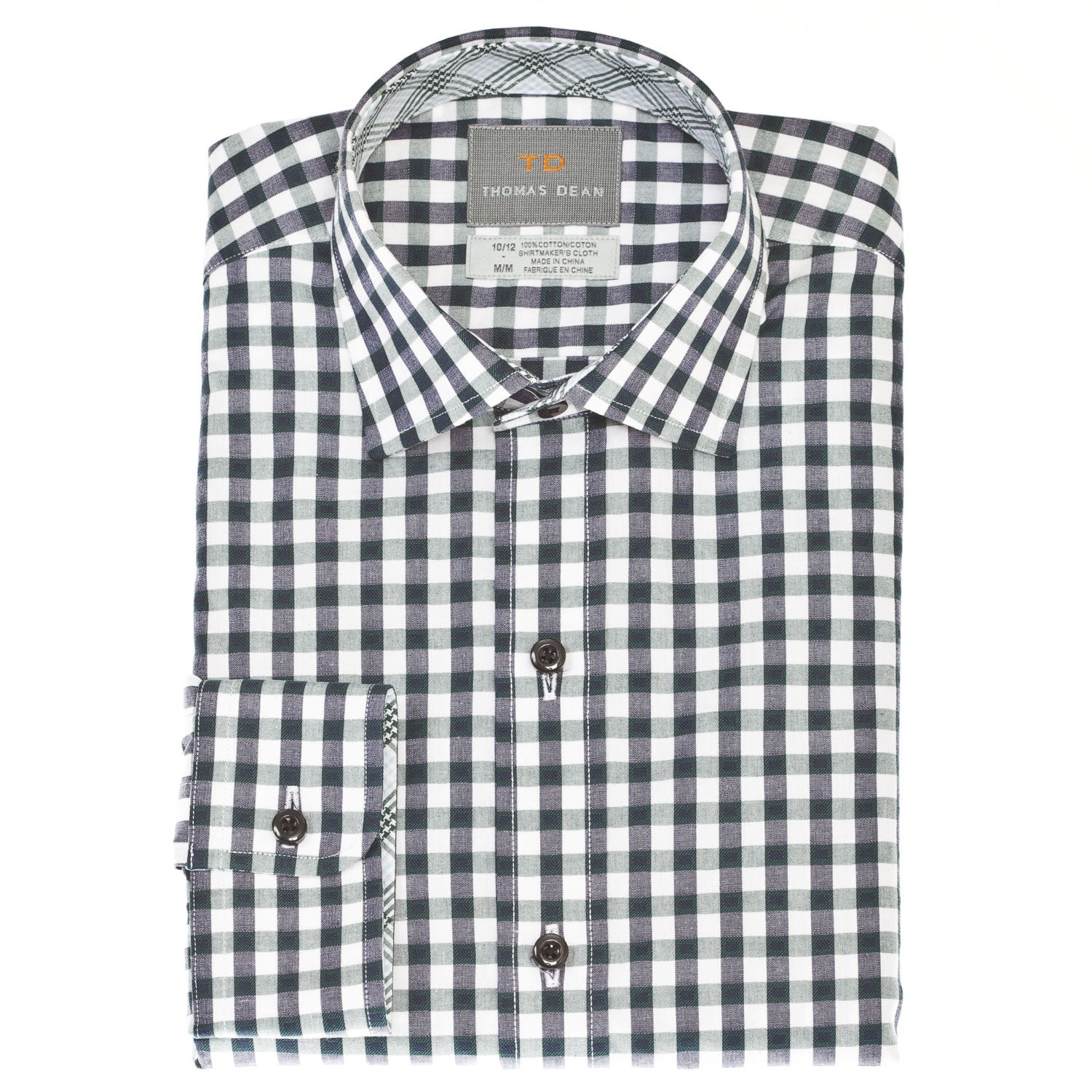 Big Boys Pine Gingham Button Down Shirt - Thomas Dean & Co