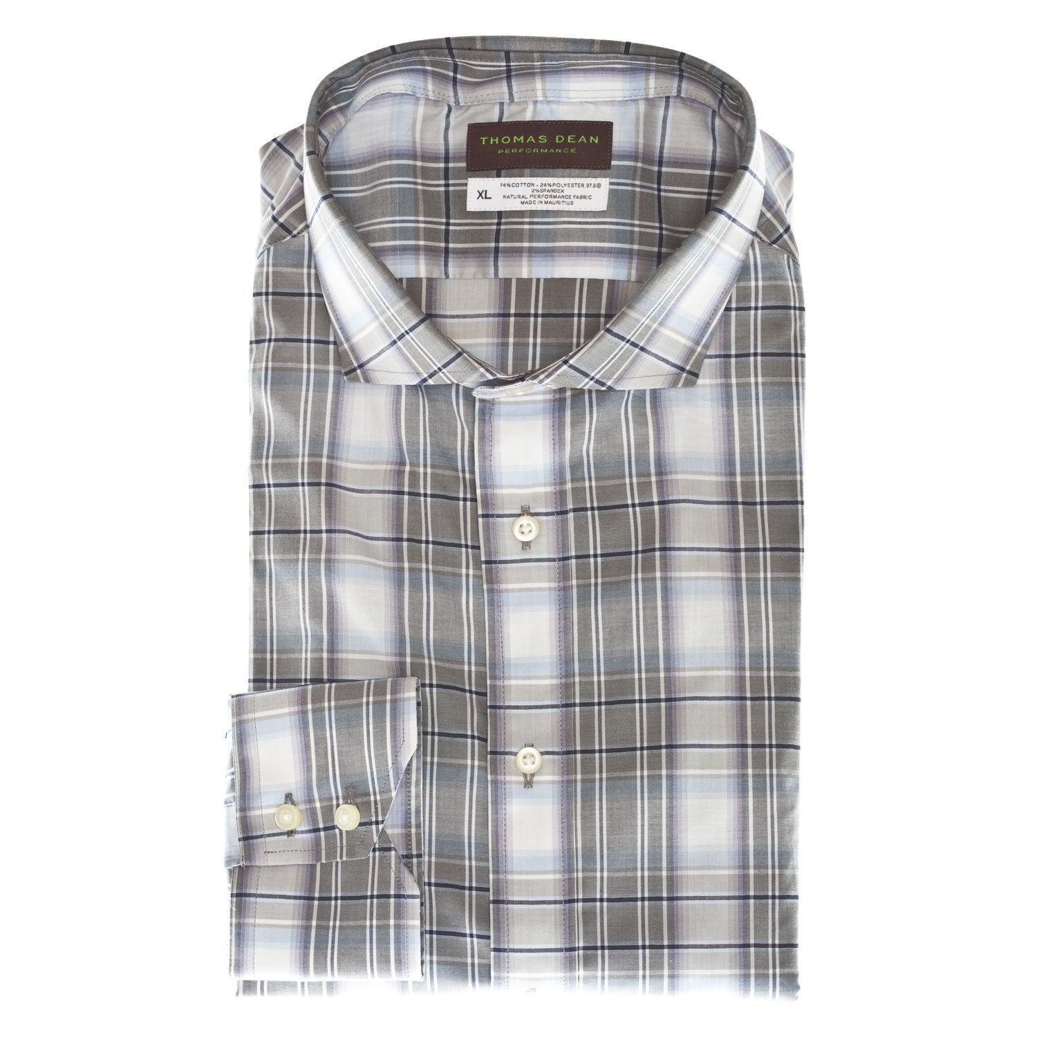 Purple Check Performance Sport Shirt - Thomas Dean & Co